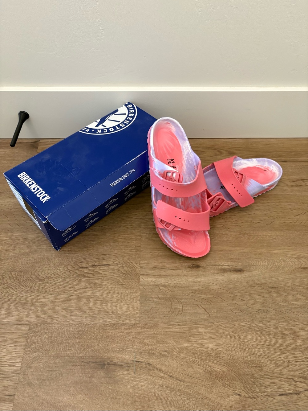 Birkenstock Arizona Eva Sandal purple and pink